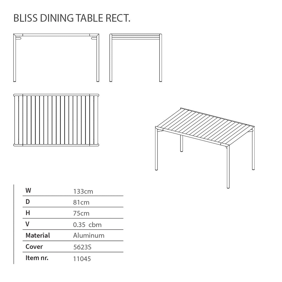 Bliss Rectangular Dining Table Set w/ Armchairs