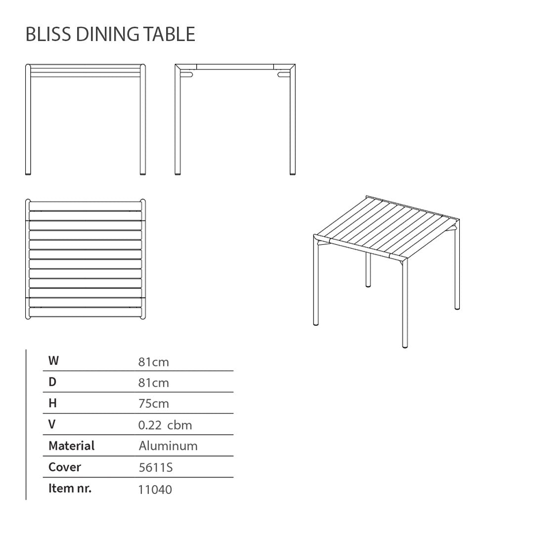 Bliss Square Dining Table Set w/ Armchairs