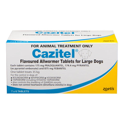Cazitel - Flavoured Allwormer For Large Dogs 35Kg (Blue)