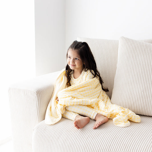 Toddler Blanket in Gingham Chamomile 1.0