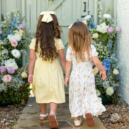 Peter Pan Collar Dress in Gingham Chamomile