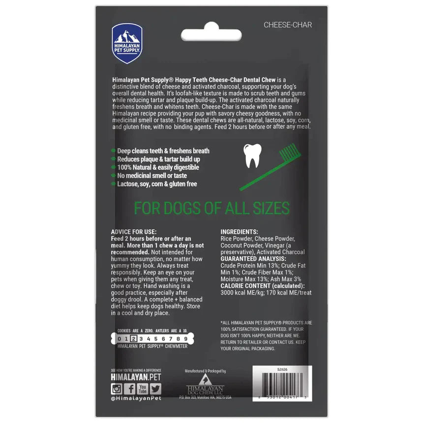 Himalayan Pet Cheese-Happy Teeth Char  Dental Chew