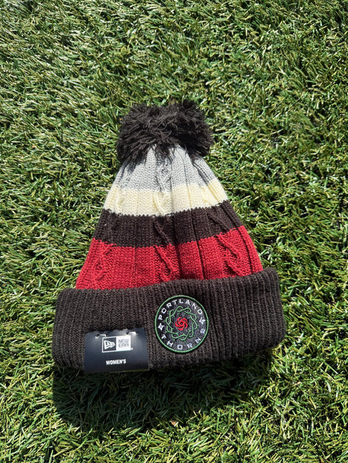 THORNS FC LADIES KNIT CUFF STRIPED POM BEANIE