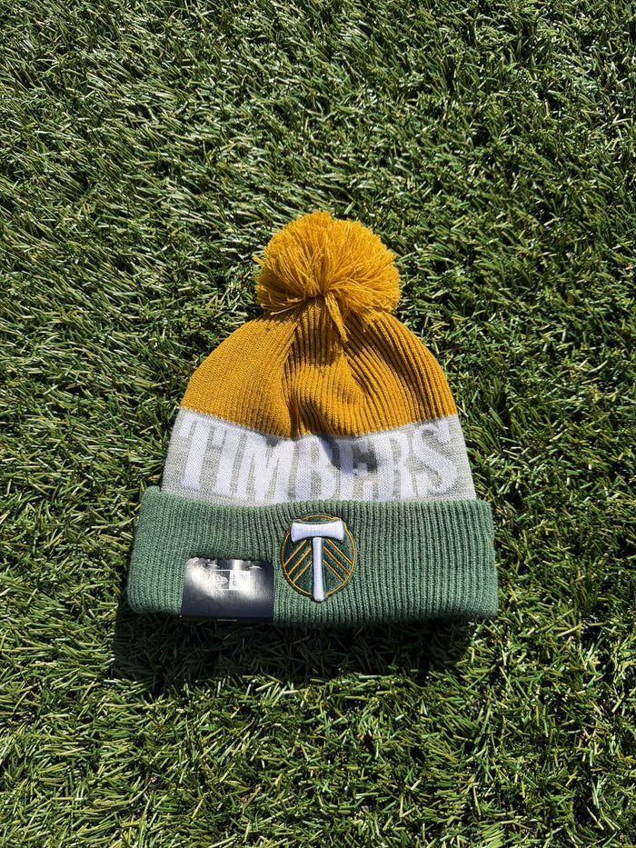 PORTLAND TIMBERS FC MEN'S KNIT CUFF STRIPED POM BEANIE