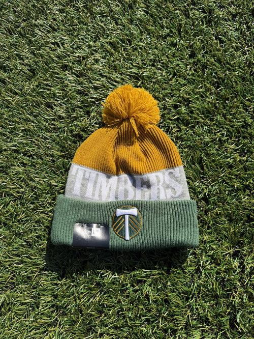 PORTLAND TIMBERS FC MEN'S KNIT CUFF STRIPED POM BEANIE