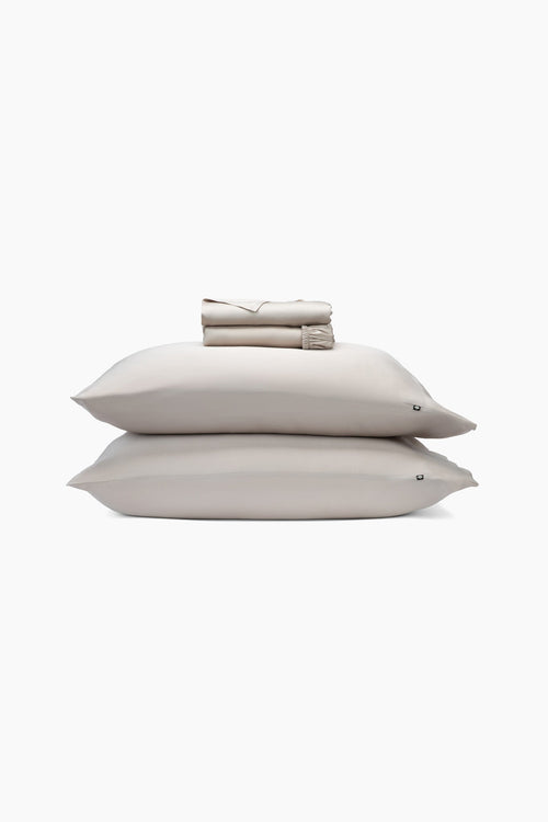Bamboo Sateen Sheet Set in Sand Stone