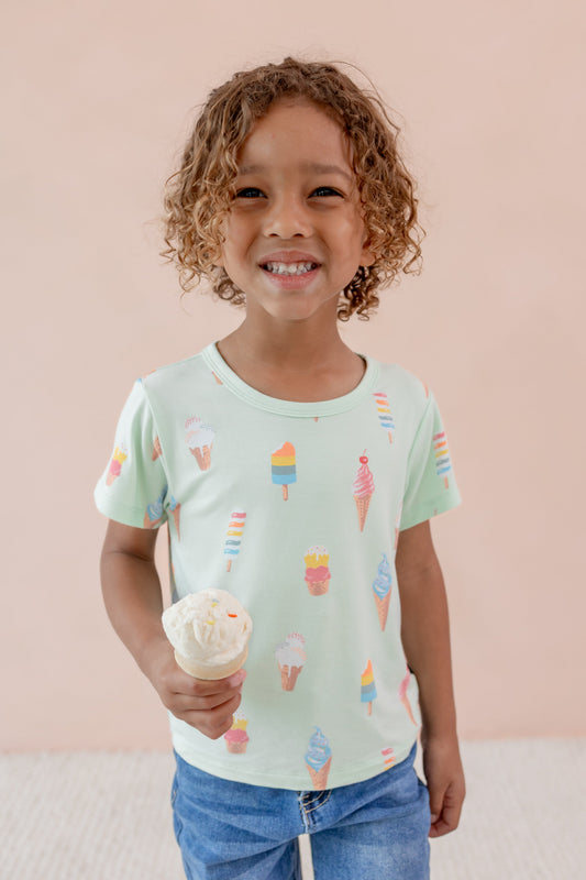 Toddler Basic Tee in Mint Ice Cream