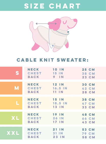 Pet Cable Knit Sweater - Teal