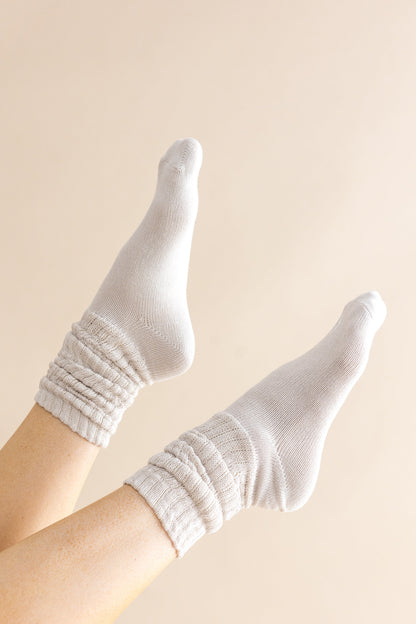 Adult Scrunch Socks in Oat