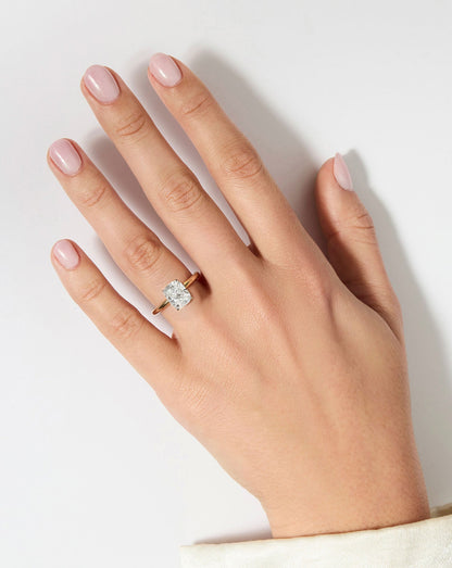 3.53 Cushion Lab Diamond in Cloud Solitaire