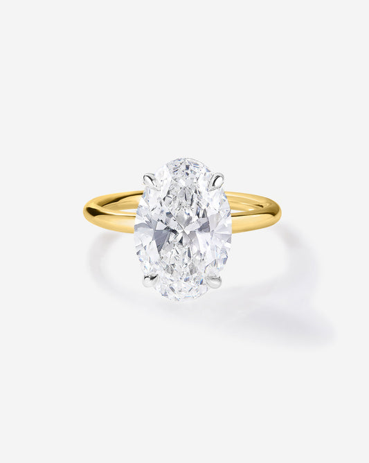 3.45 Oval Lab Diamond in Cloud Solitaire Hidden Halo