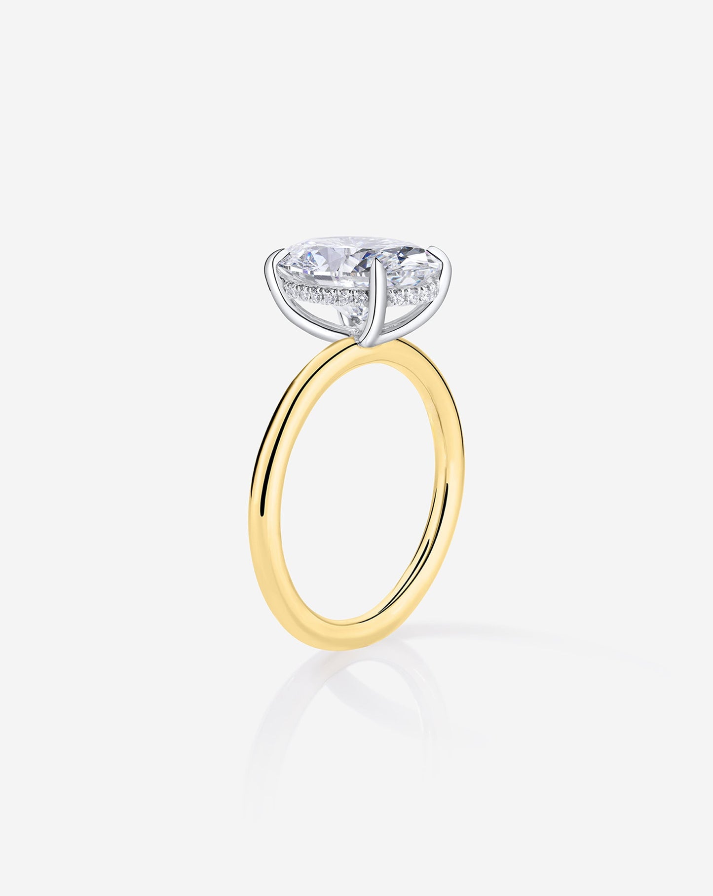 3.45 Oval Lab Diamond in Cloud Solitaire Hidden Halo
