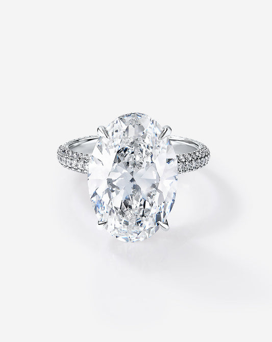 5.37 Oval Lab Diamond in Pavé Cloud