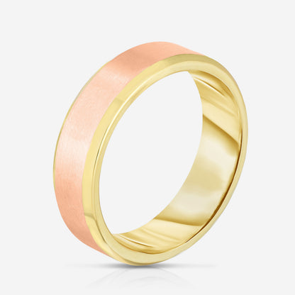 6 mm Contrast + Beveled Wedding Band