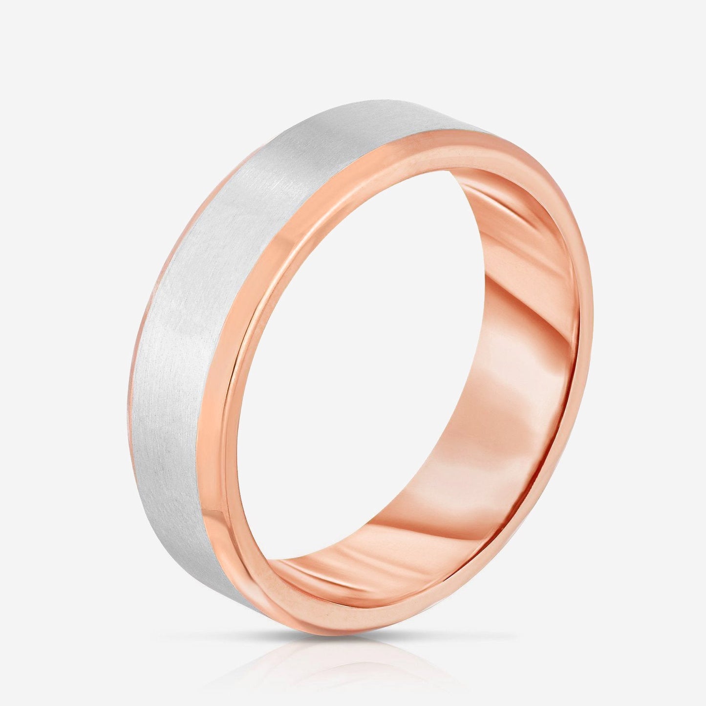 6 mm Contrast + Beveled Wedding Band