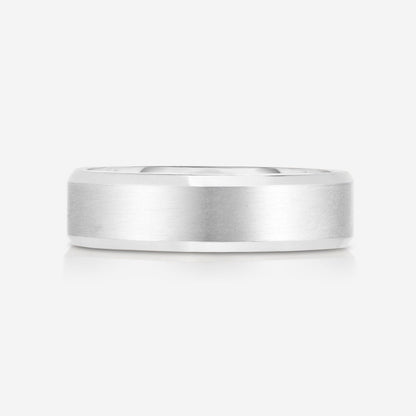 6 mm Contrast + Beveled Wedding Band