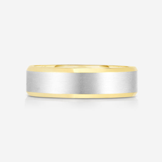 6 mm Contrast + Beveled Wedding Band
