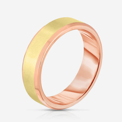 6 mm Contrast + Beveled Wedding Band