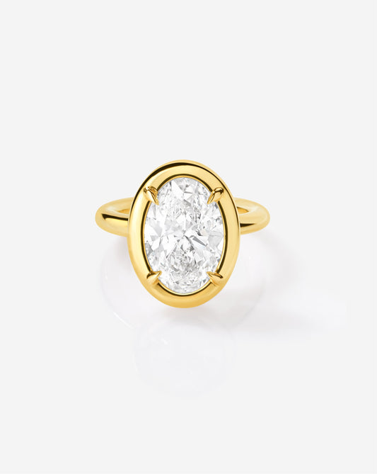 3.52 Oval Lab Diamond in Cloud Bezel
