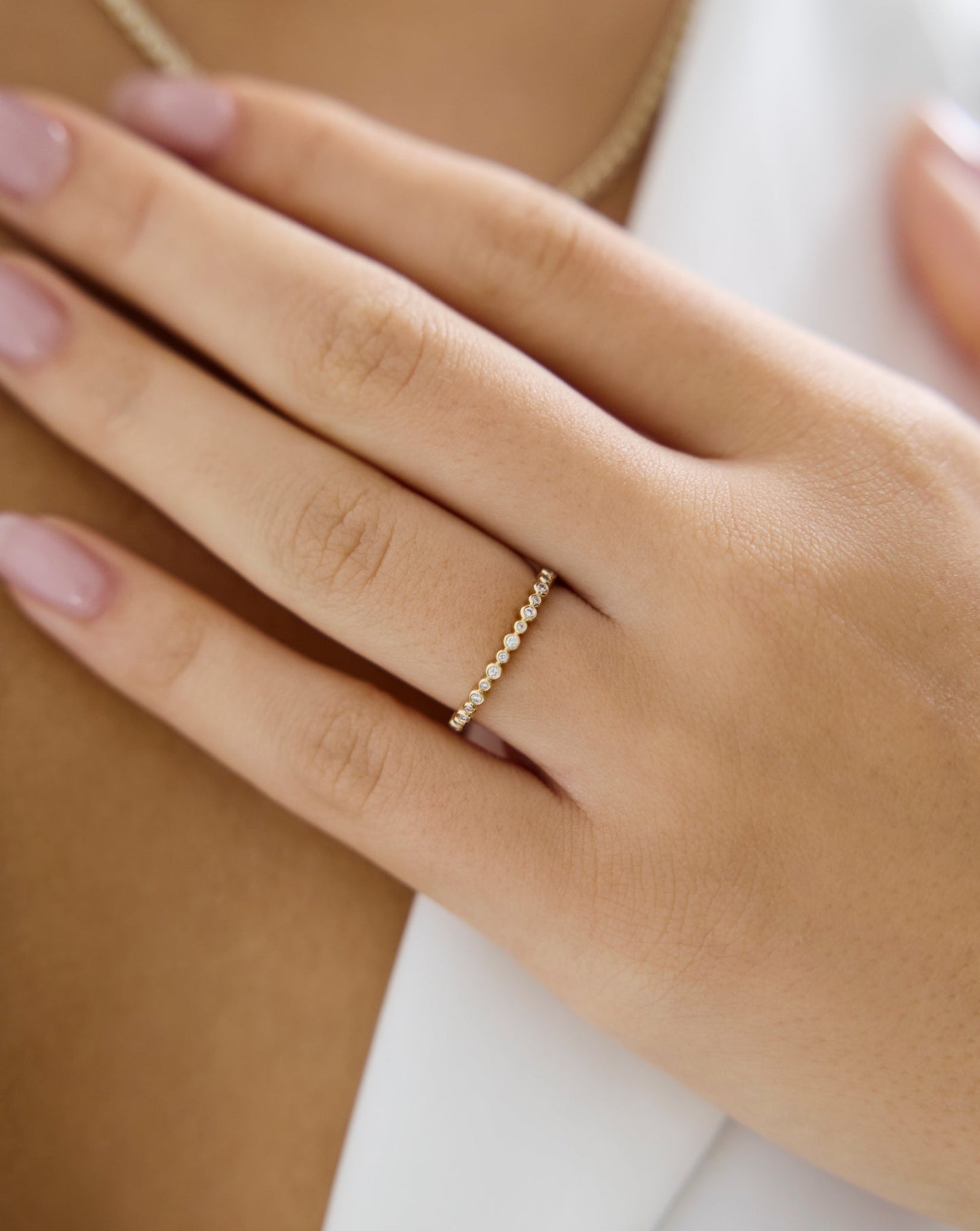 Bezel Diamond Station Ring