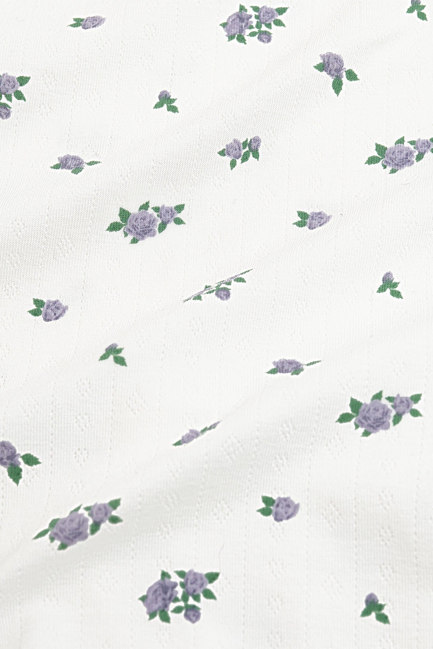 Pointelle Zippered Footie in Spray Rose