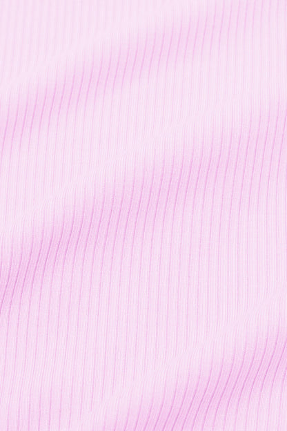Ribbed Ruffle Zipper Footie in Thistle