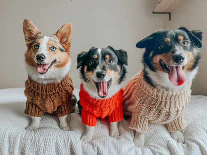 Pet Cable Knit Sweater - Beige