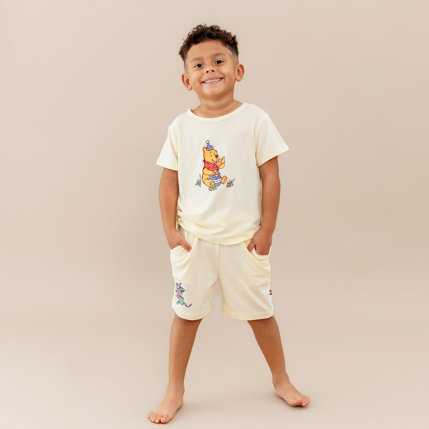 Drawstring Short in Winnie the Pooh on Chamomile