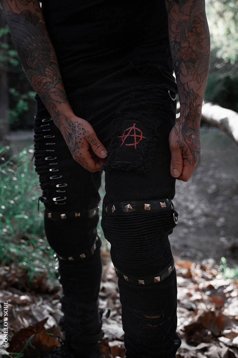 Annihilate Safety Pin Studded Pants [Unisex]