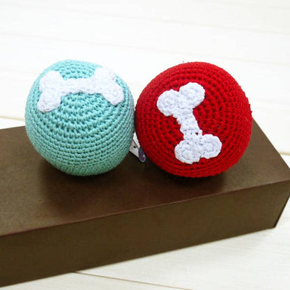 Dogo Pet - Crochet Toy - Bone Ball Blue