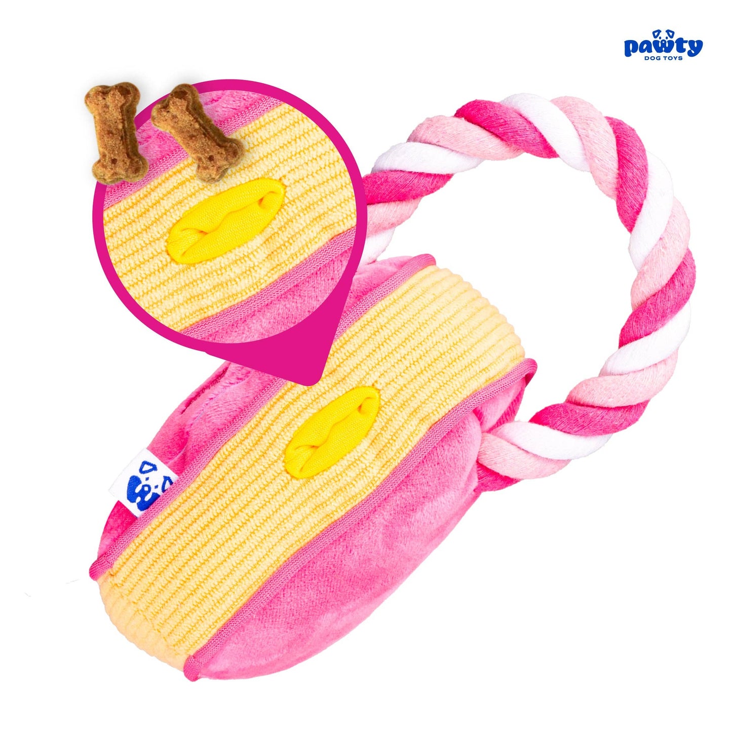PAWTY Dog Toys - Love Heart w/ Tug Rope