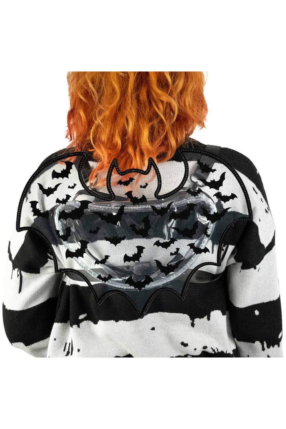 Bat Shaped Clear Vinyl Backpack Purse