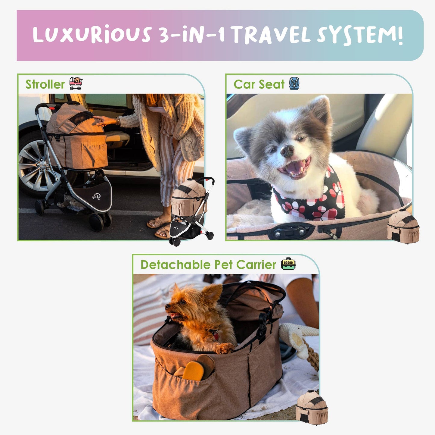 Petique, Inc - Newport Pet Stroller (3-in-1 Travel System)