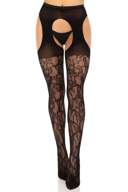 Black Botany Suspender Stockings