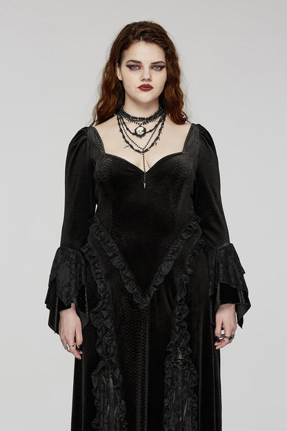 Black Majesty Vampire Goth Dress [Plus Size]