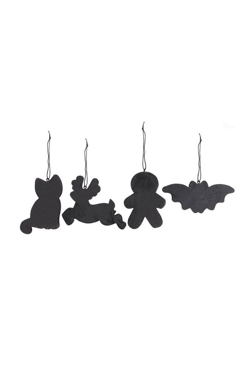 Black Skeleton Christmas Gingerbread Ornaments [Set of 4]