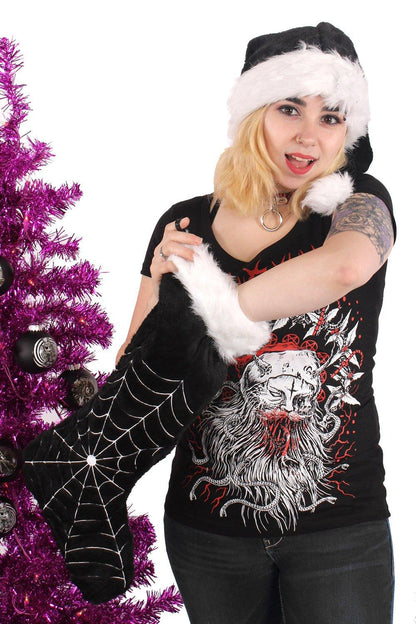 Black Widow Spiderweb Xmas Stocking