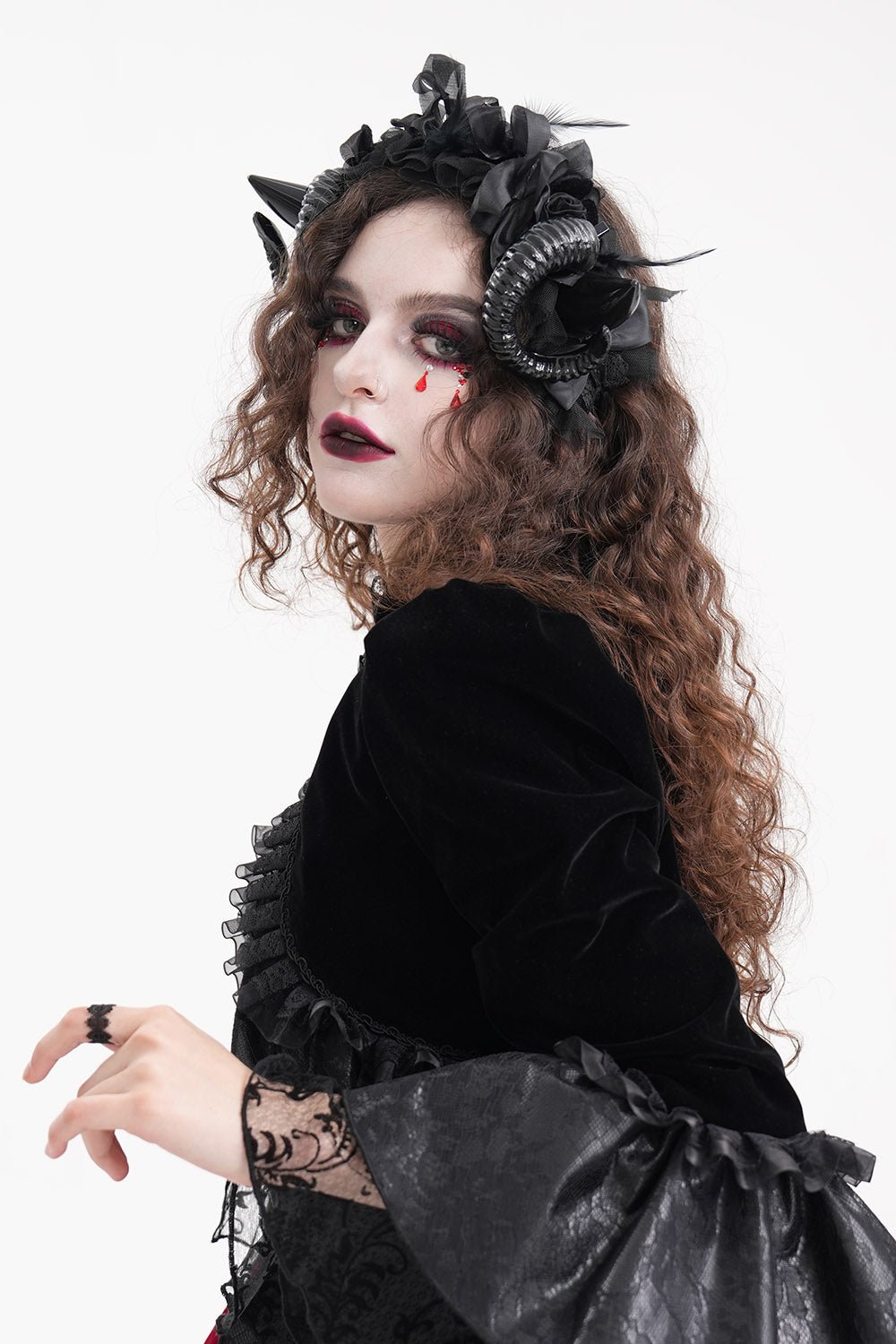 Black Witch Horned Headband