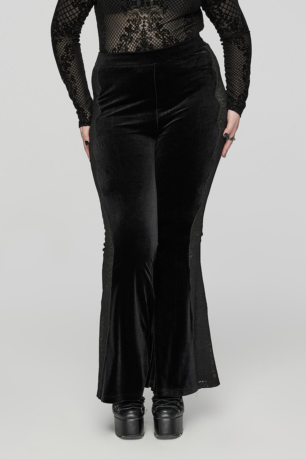 Blairwitch Black Velvet Bell Bottoms [Plus Size]