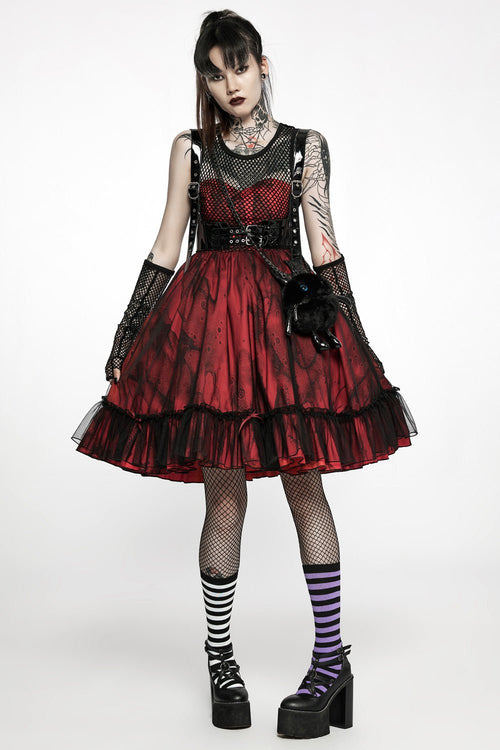 Bleeding Baby Doll Dress Set [RED/BLACK]