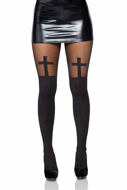 Blessed Be Gothic Cross Tights