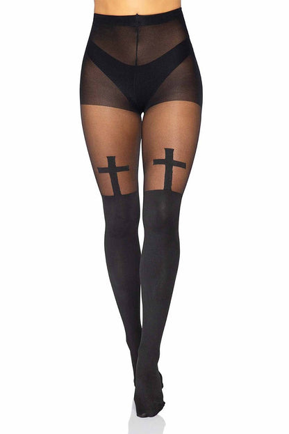 Blessed Be Gothic Cross Tights