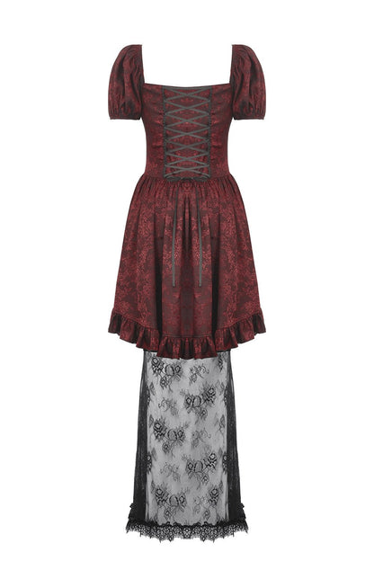 Blood Court Puffed Sleeve Gothic Dress