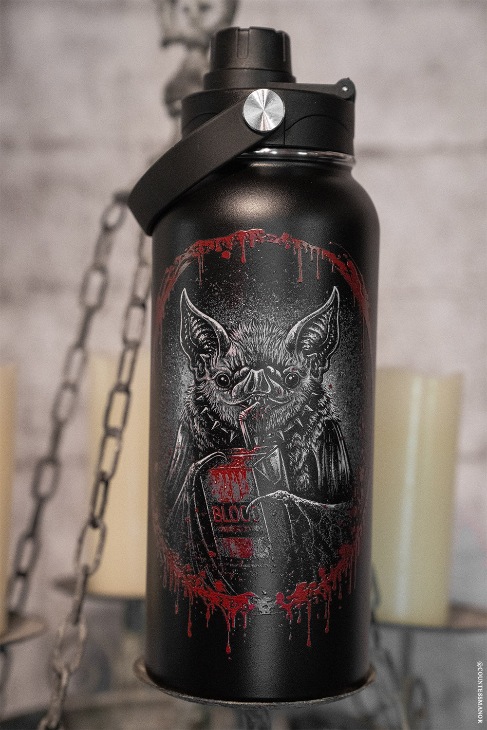 Bat Blood Snack Time 32 Oz Water Bottle