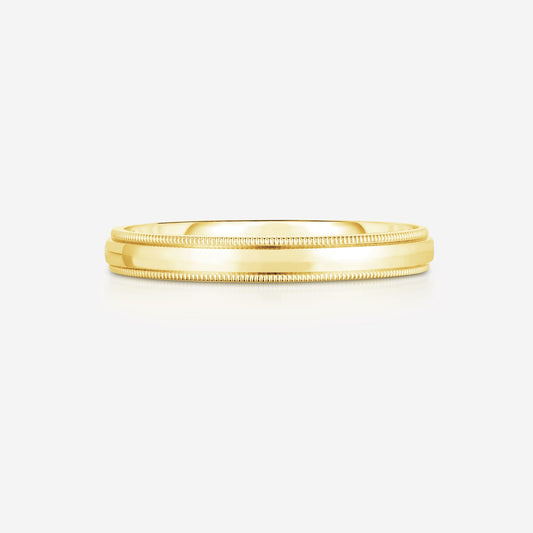 3 mm Milgrain Comfort Fit Wedding Band