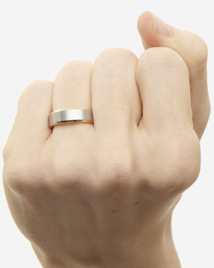 6 mm Contrast + Beveled Wedding Band