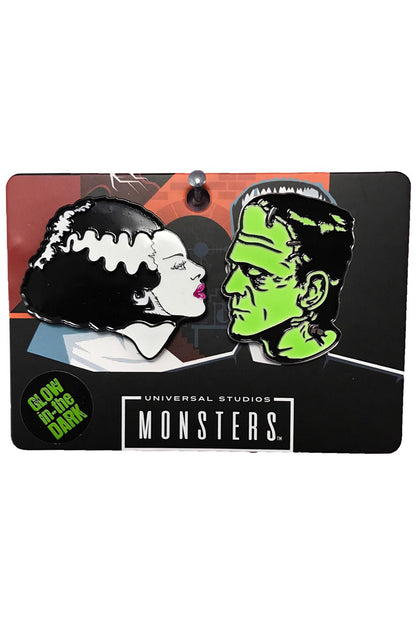 Bride Of Frankenstein & Frankenstein We Belong Dead Enamel Pin Set