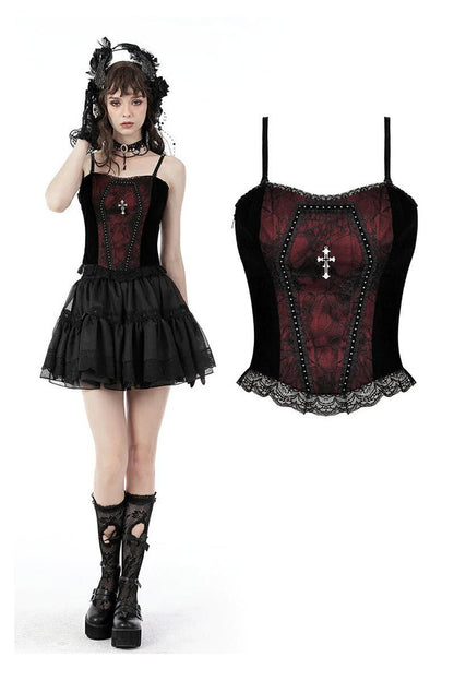 Burgundy Blood Ruffle Top