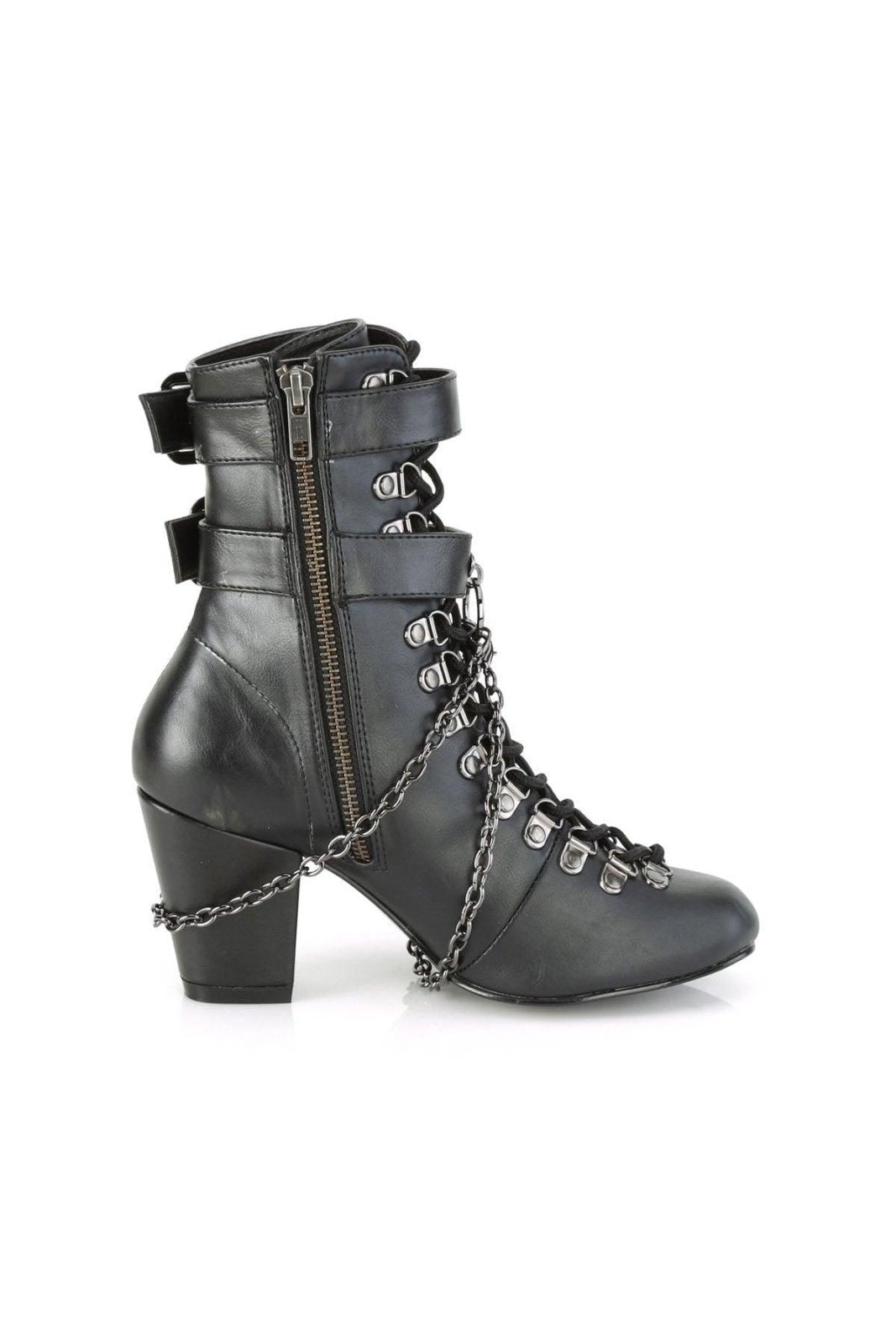 Casket Crush Ankle Boots VIK128 [Black Vegan Leather]