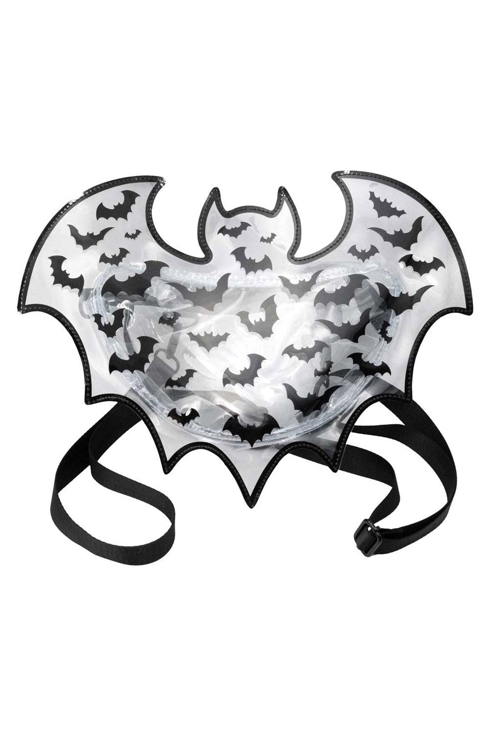 Bat Shaped Clear Vinyl Backpack Purse